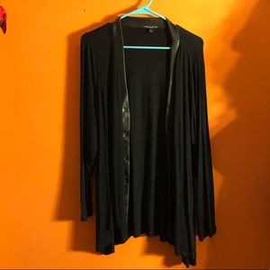 Black and leather button down cardigan